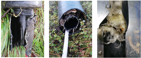Destruction of RTP reinforced with polymer threads due to excessive hydraulic pressure