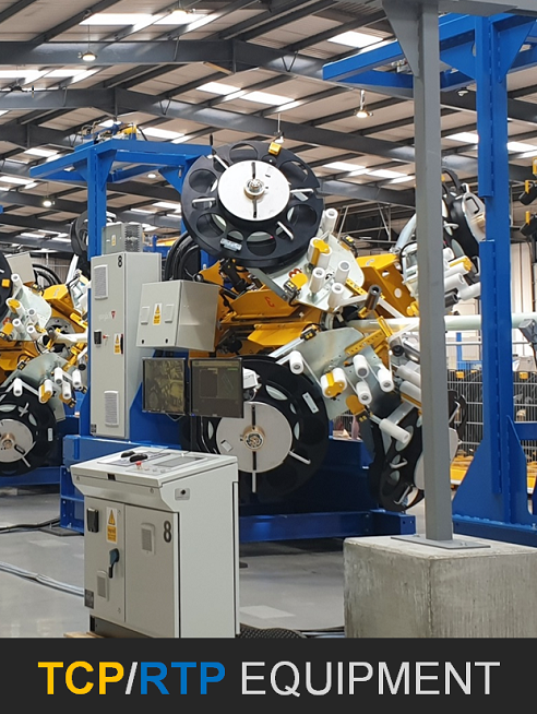 Equipamentos para produção de tubos compositos termoplásticos flexíveis (TCP, Thermoplastic composite pipes) para campos petrolíferos, inclusive aqueles com barreira não metálica a gases (TCP-DGB), tubos termoplásticos reforçados (RTP, Reinforced Thermoplastic Pipes). Fornecimento chave na mão de uma fábrica para produção de tubos TCP/RTP. Fartrouven R&D